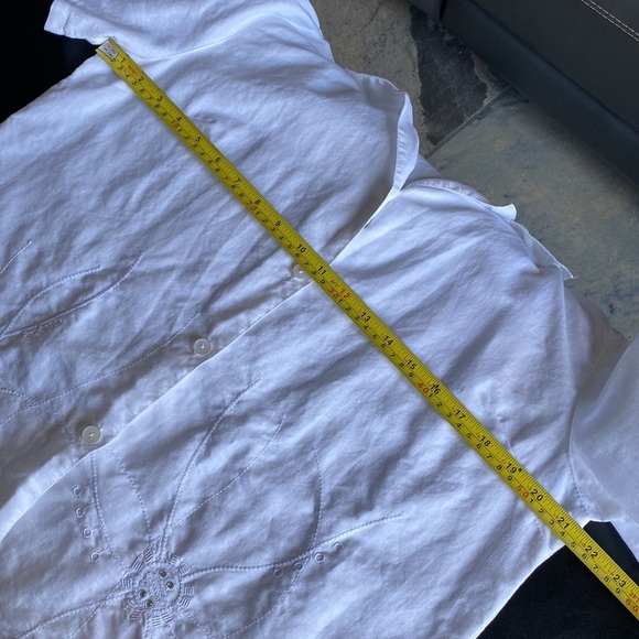 N&P Bright White Cotton/Linen Boxy Top Size XL - Picture 7 of 11